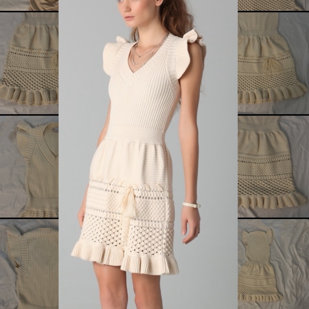 LIKE NEW RED Valentino Cable Knit Sleeveless Dress